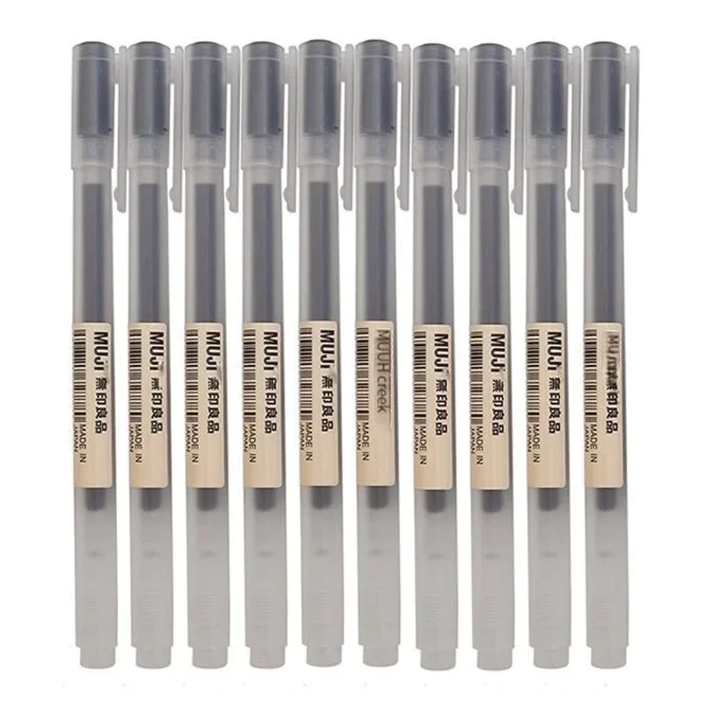 Muji Stationery Gel Pen - 6/8 Buah/Set Pena Gel MUJIs Hitam/Merah/Biru