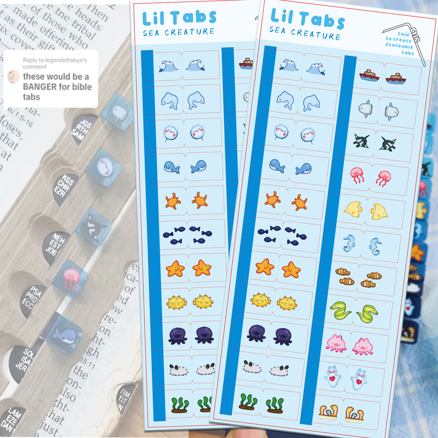 Memo Pad Sticky - Tab Stiker Tab Lil Makhluk Laut,
