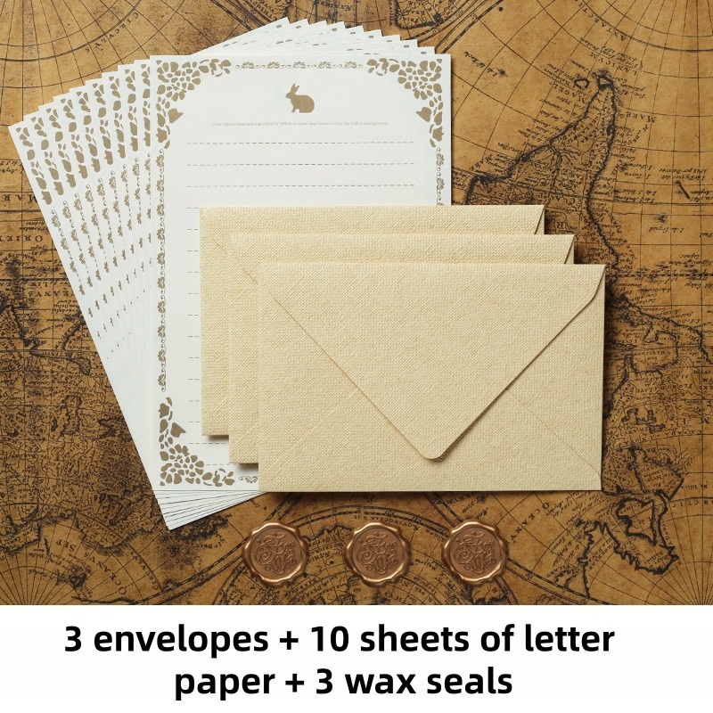 Letter Envelope Kraft - 16 Buah Amplop Linen Antik Set