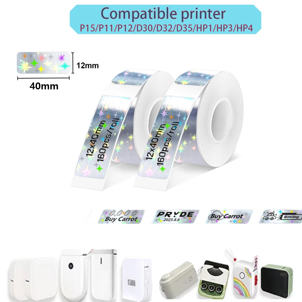 Label Printer Tape - Pita Pembuat Label P15 Portabel Perekat