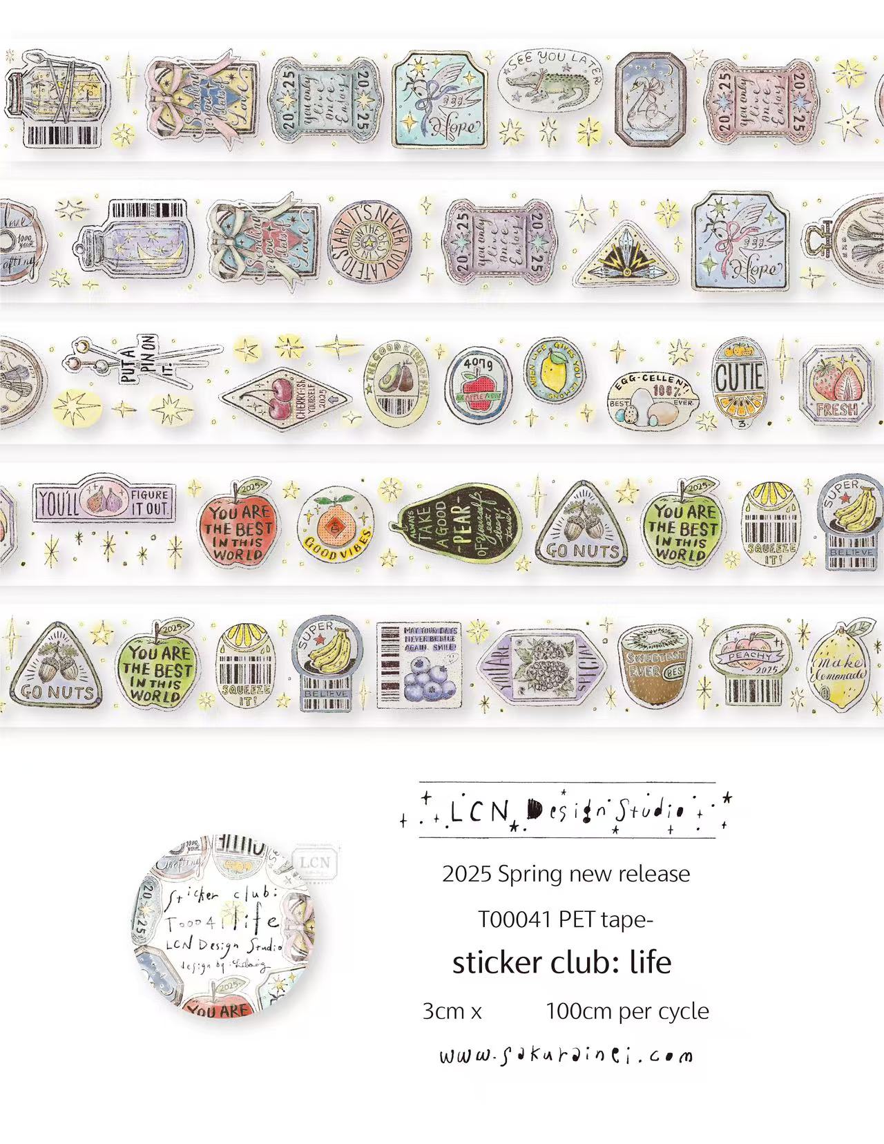 Washi Tape Set - 1 Lingkaran LCN Stiker Antik Klub