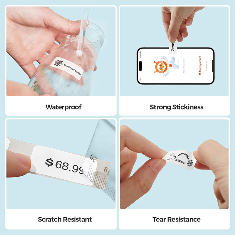 12*40Mm Stiker Termal Transpar - Label Printer Tape ulasan dan harga