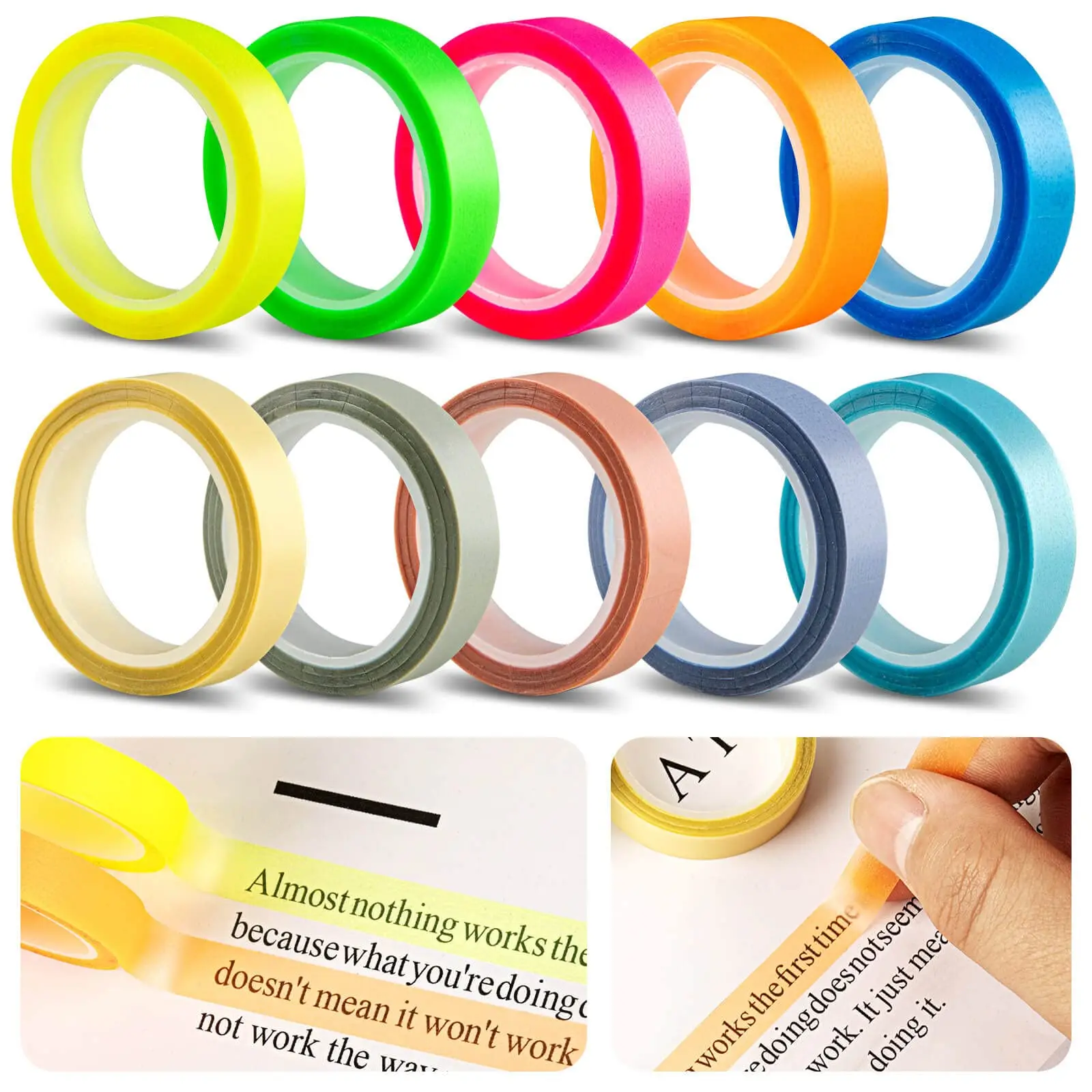 5 Gulungan Tab Indeks Neon Tra - Index Tab Divider ulasan dan harga