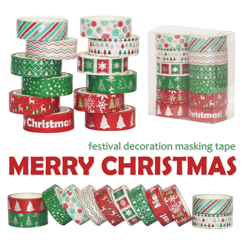 60 Meter Set Kaset Washi Natal - Washi Tape Set ulasan dan harga