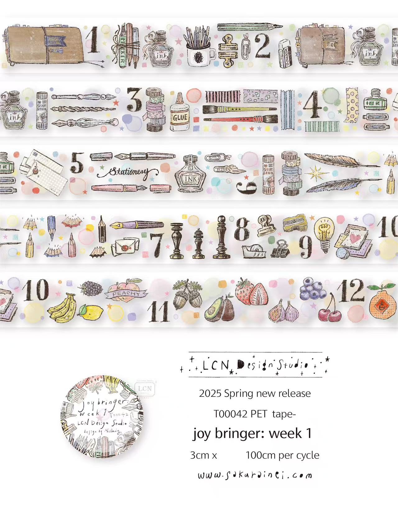 1 Lingkaran LCN Stiker Antik K - Washi Tape Set ulasan dan harga