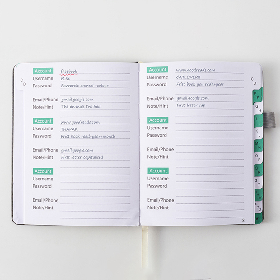 1 Buah Buku Penjaga Kata Sandi - Index Tab Divider ulasan dan harga