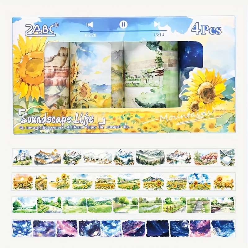 4Roll Pita Dekoratif Pola Lans - Memo Pad Sticky ulasan dan harga
